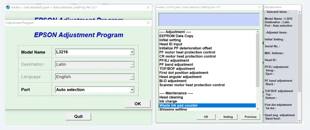 L3210 Adjustment Program