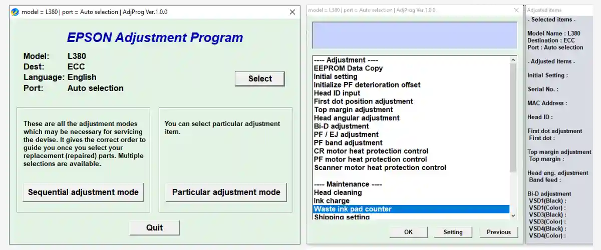 epson l380 resetter