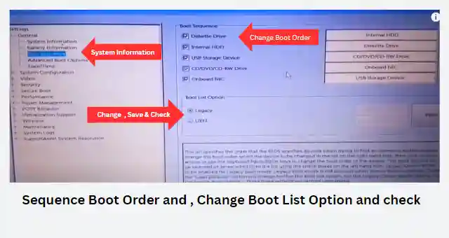 Change Boot order and Check