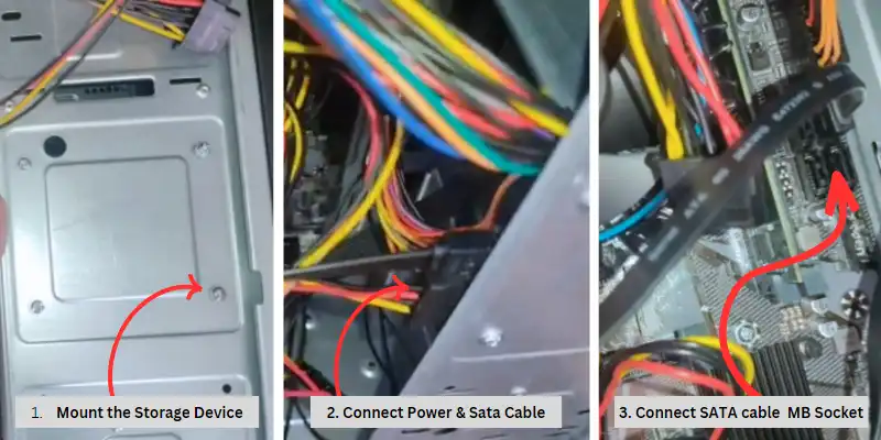 Installing the Storage Device and Connection in MB