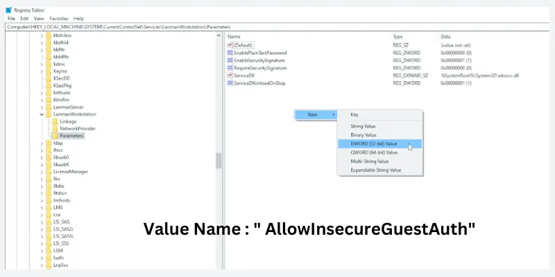 AllowInsecureGuestAuth