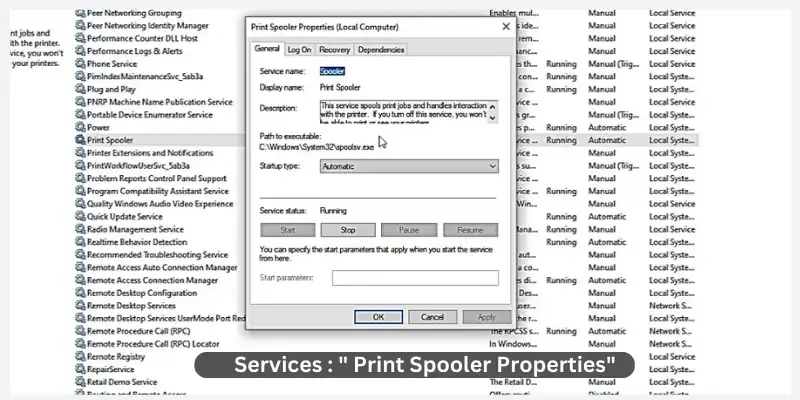 Print Spooler Properties