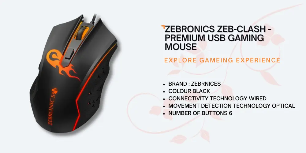 ZEBRONICS Zeb-Clash - Premium USB Gaming Mouse