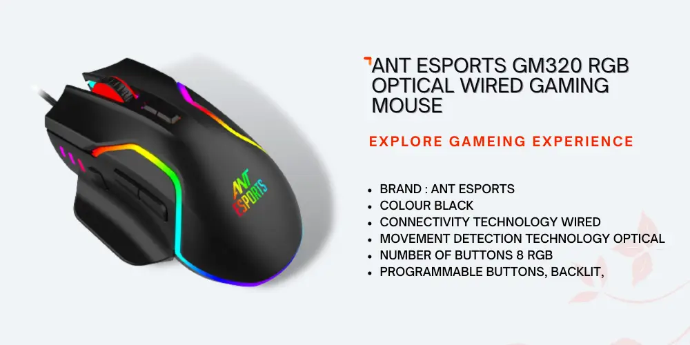 Ant Esports GM320 RGB Optical Wired Gaming Mouse 