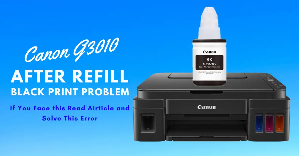 How to reset canon G3010 printer