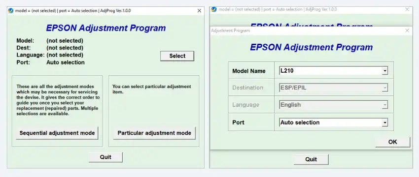 Epson L210 Resetter