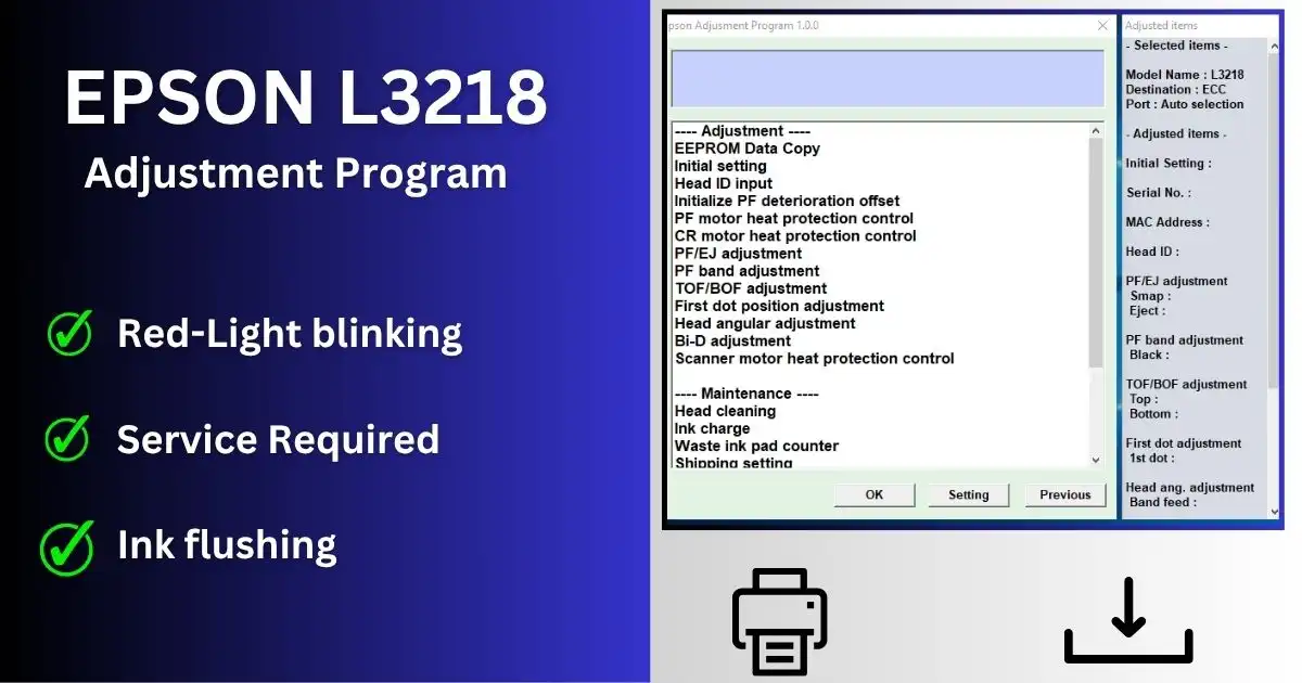 Epson L3218 resetter